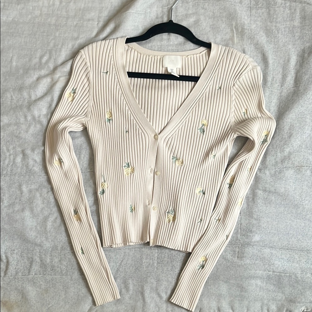 H&M ribbed floral cardigan
